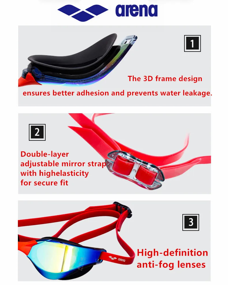 ARENA professional racing goggles high-definition waterproof and anti fog UV400 competition training swimming goggles