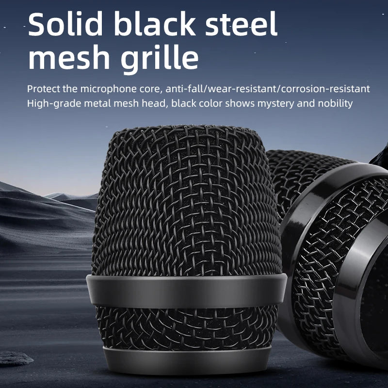 Professional 2 Channel RGB Lights Dual Handheld Dynamic Wireless Microphone DJ System Mic For Singing Wedding DJ Party Speech