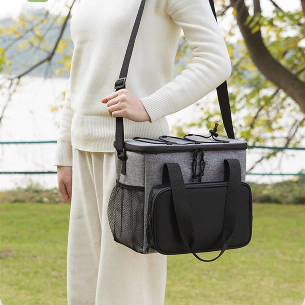 14L Portable Thermal Lunch Bag Food Box Durable Waterproof Cooler Ice Insulated Case Camping Oxford Dinner Backpacks Icebox