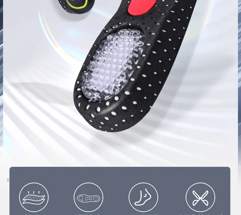 Men's and Women's Sports Shoes, Basketball Insoles, Sweat Absorbing, Breathable, Comfortable and Shock-absorbing Silicone Pads
