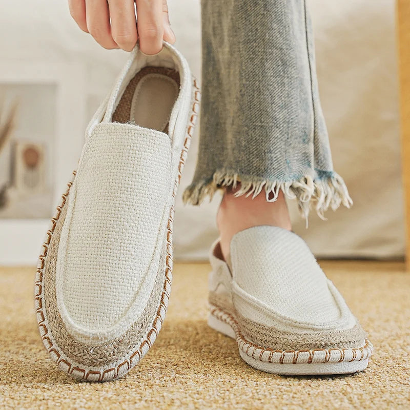 Espadrilles Shoes for Men Man Sneakers Summer Non-Leather Casual Shoes Fashion Footwear Men Male Classics Designer Linen Leisure