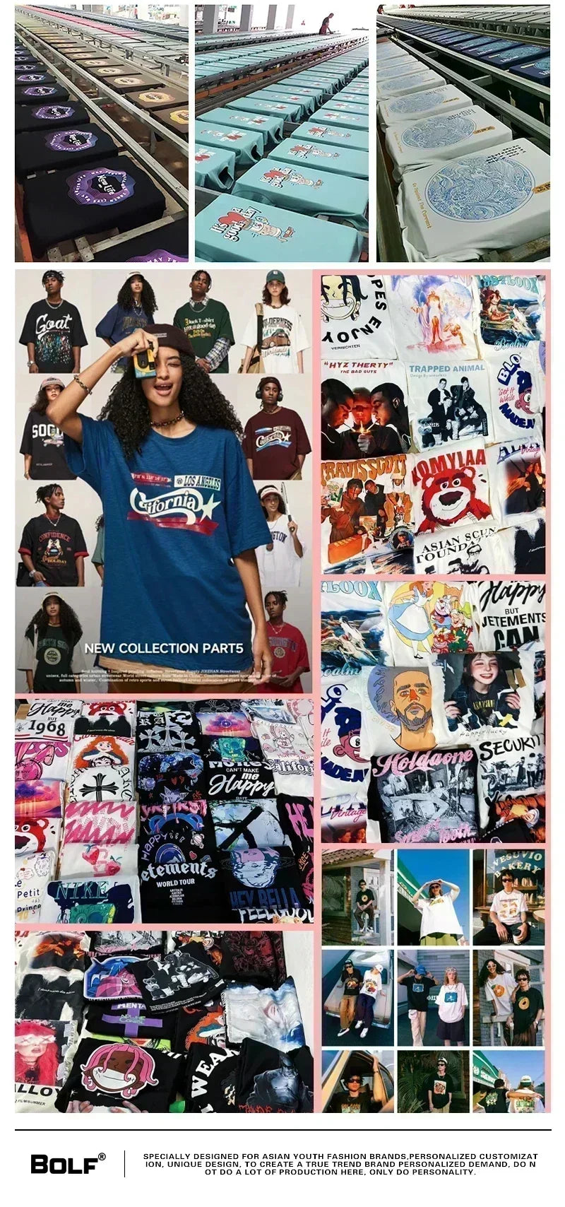 Bear with Surfboard and Crab Printed Men's T-Shirt 100% Cotton Oversized Surfing Funny Tees for Women Tops Tees Streetwear