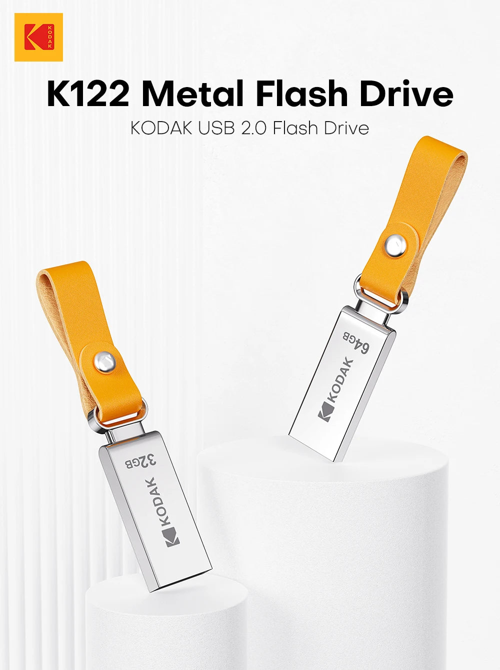 KODAK Mini USB Flash Drive USB Pendrive U Disk Memory Stick 128GB 64GB 32GB USB Storage Key for PC with Leather Band Gift
