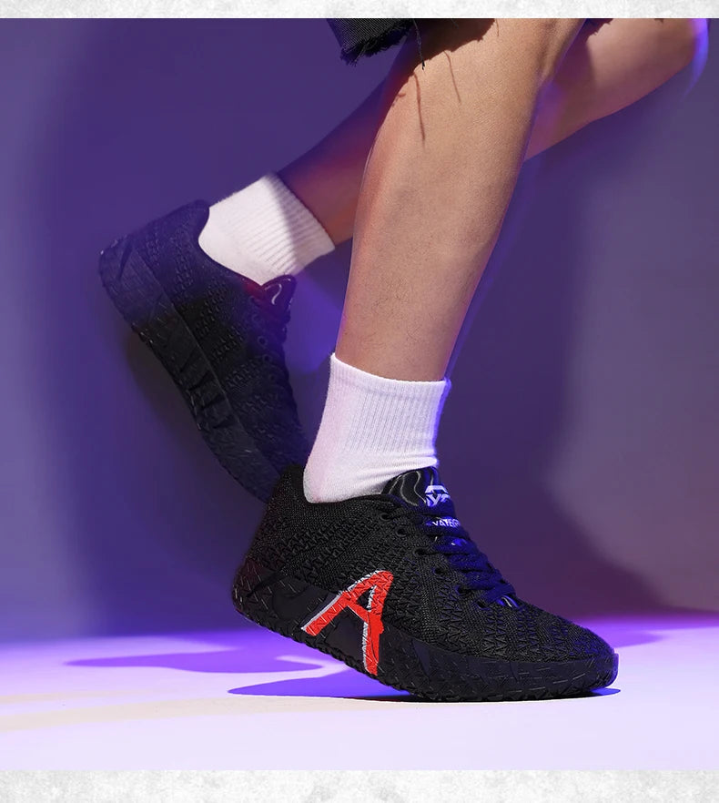 Sports and leisure shoes, men's shoes, marathon oversized air cushioned shoes, fly woven all season rubber, wear-resistant, anti