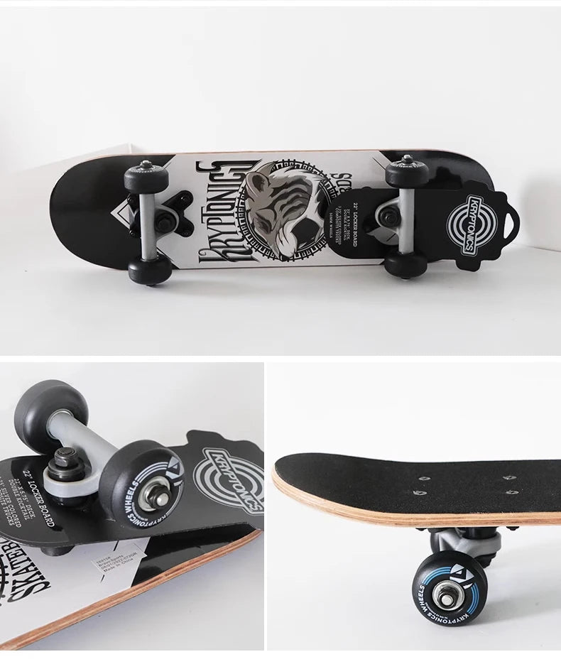 56cm Mini Skateboard Portable Maple Longboard Cartoon Wear-resistant Children Beginner Skateboard Scooter Toy Teenager Gift