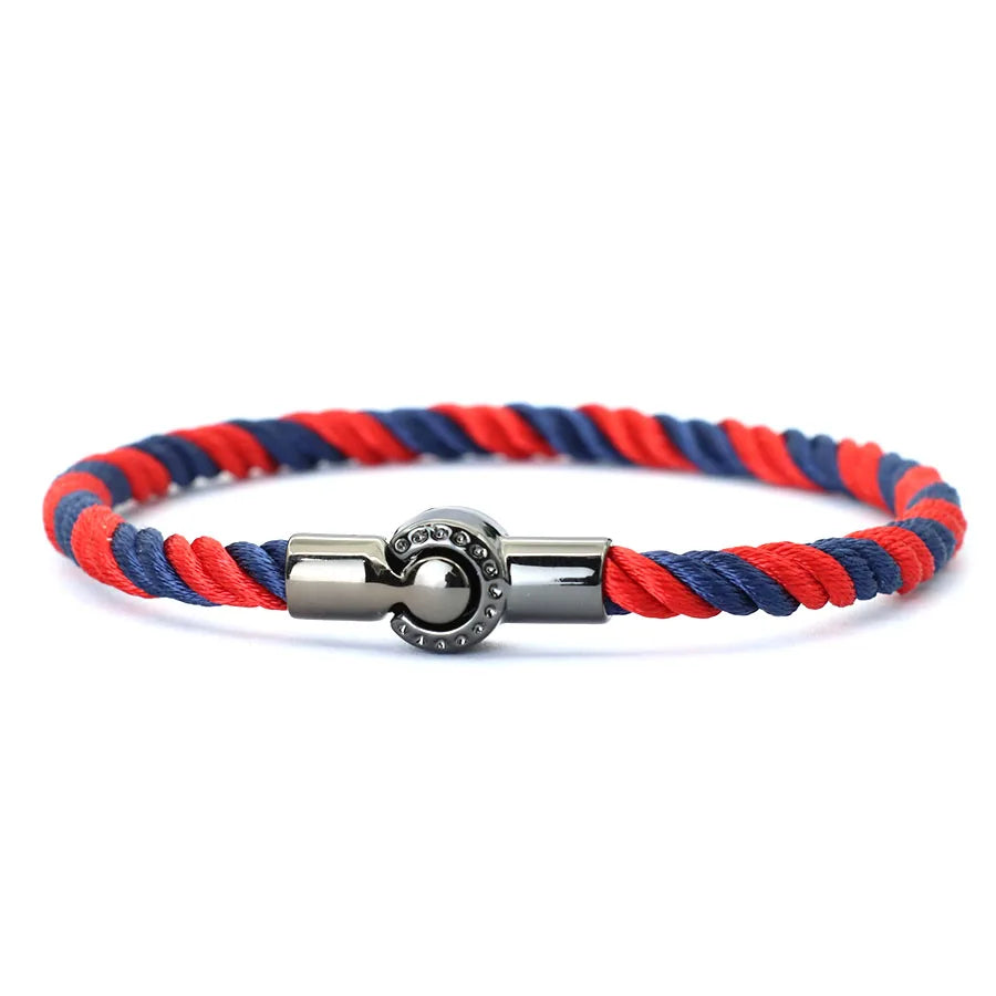 Noter New Nautical Bracelet For Men Creative Black Magnet Buckle Rope Braslet Fabric Wrap Braclet Gifts For Him Pulsera Hombre