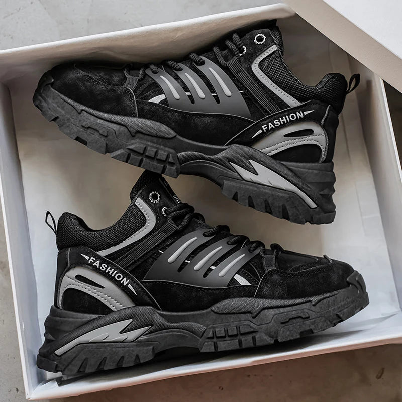 Men's Outdoor Sports Casual Shoes Anti-slip Heightening Dad Sneakers Trendy Hiking Shoes Comfortable Men Zapatillas Hombre