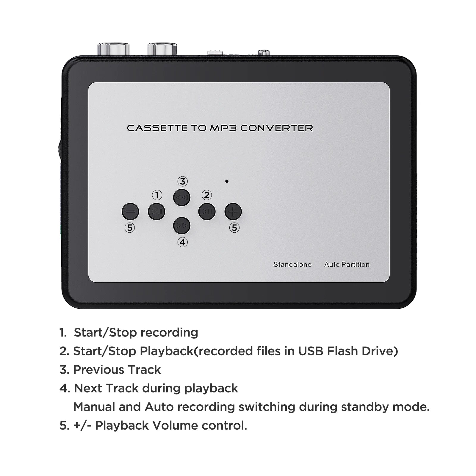 USB cassette drive, cassette tape drive can capture MP3 audio, convert cassette tape to MP3 format and save it to USB drive
