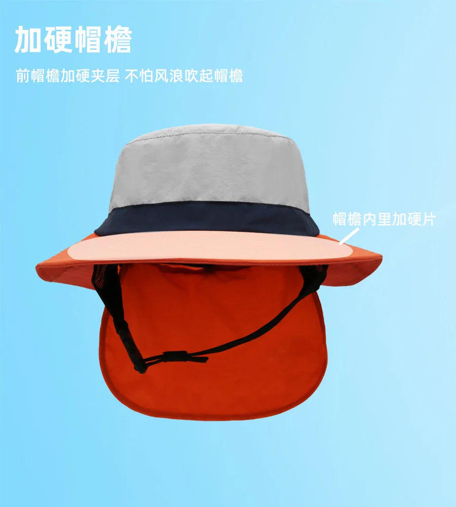 2025 Sunscreen Surfing Cap Women's Men's Wind-proof And UV-proof Sun Hat Summer Light And Breathable Outdoor Icap Fisherman Hat