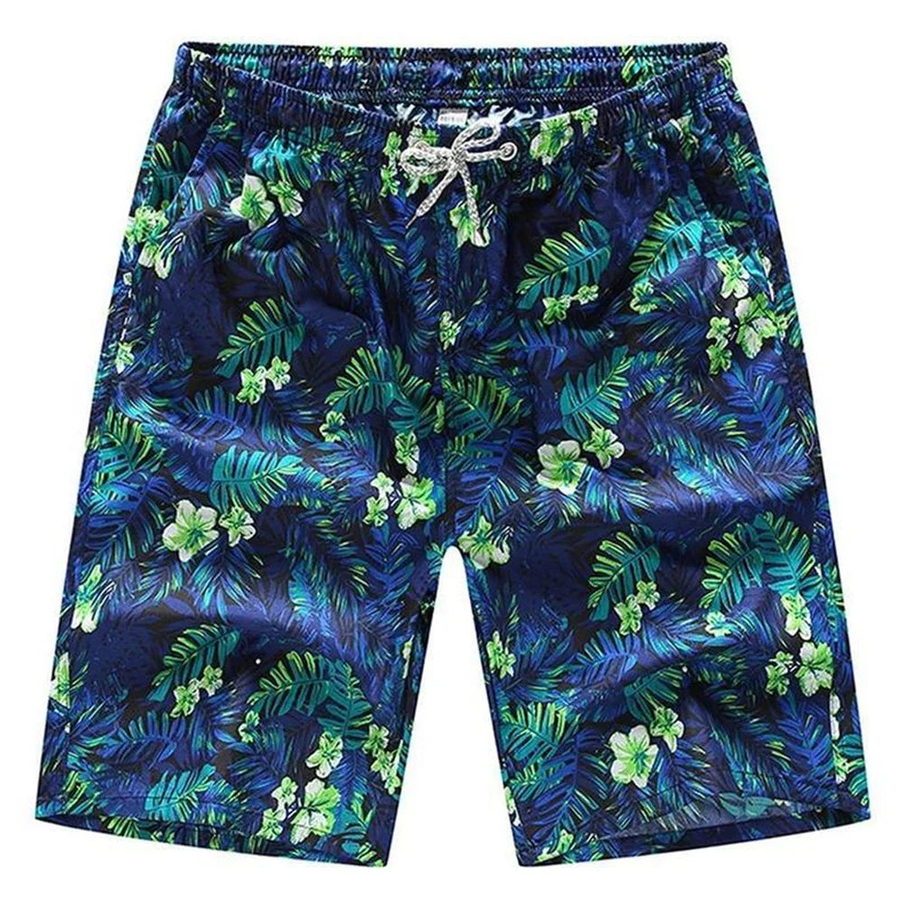 New Men's Swim Beach Shorts Summer Large Size Quick Dry Board Shorts Fashion Casual Drawstring Short Pants Hawaii Surf Shorts