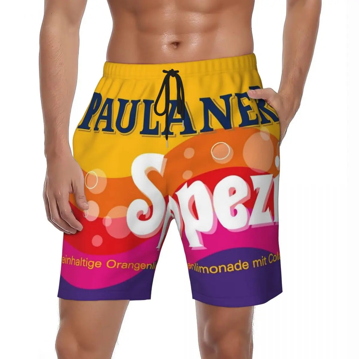Male Board Shorts Paulaner Spezi Casual Beach Trunks Germany Soda Drink Sports Fitness High Quality Plus Size Beach Short Pants