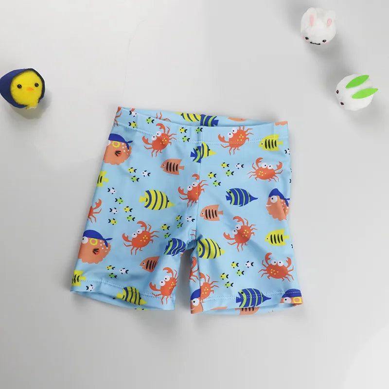 2023 Summer Children Beach Shorts Boys Cartoon Pattern Swimsuit Board Shorts 1-9Years Kids Bathing Suit Swimwear Swimming Trunks