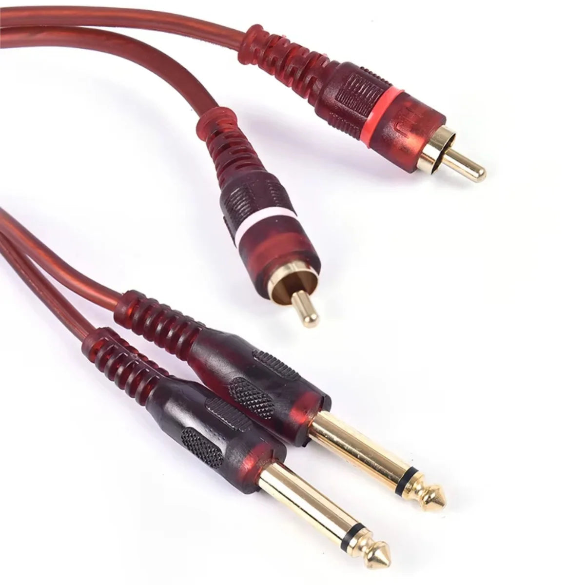 Miwayer Pro Studio Audio Cable 5/10/16/32ft | Dual Gold-Plated RCA (M) to Dual 1/4" TRS (M) | Balanced Signal | OFC Shielded