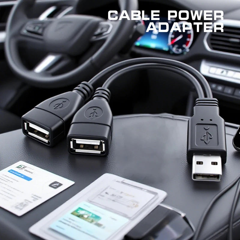 USB 2.0 Splitter Y Cable 1 Male to 2 Female Extension Cord Power Adapter Converter for PC Car Data Transmission Charging Cable