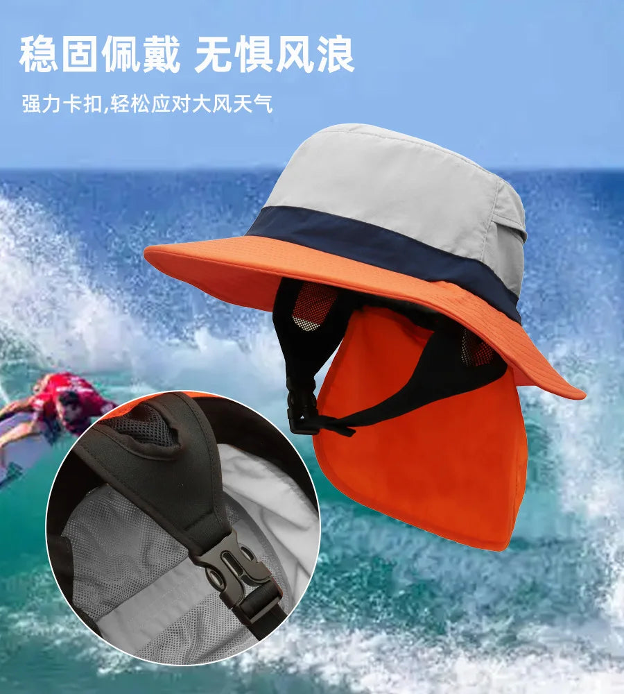 2025 Sunscreen Surfing Cap Women's Men's Wind-proof And UV-proof Sun Hat Summer Light And Breathable Outdoor Icap Fisherman Hat
