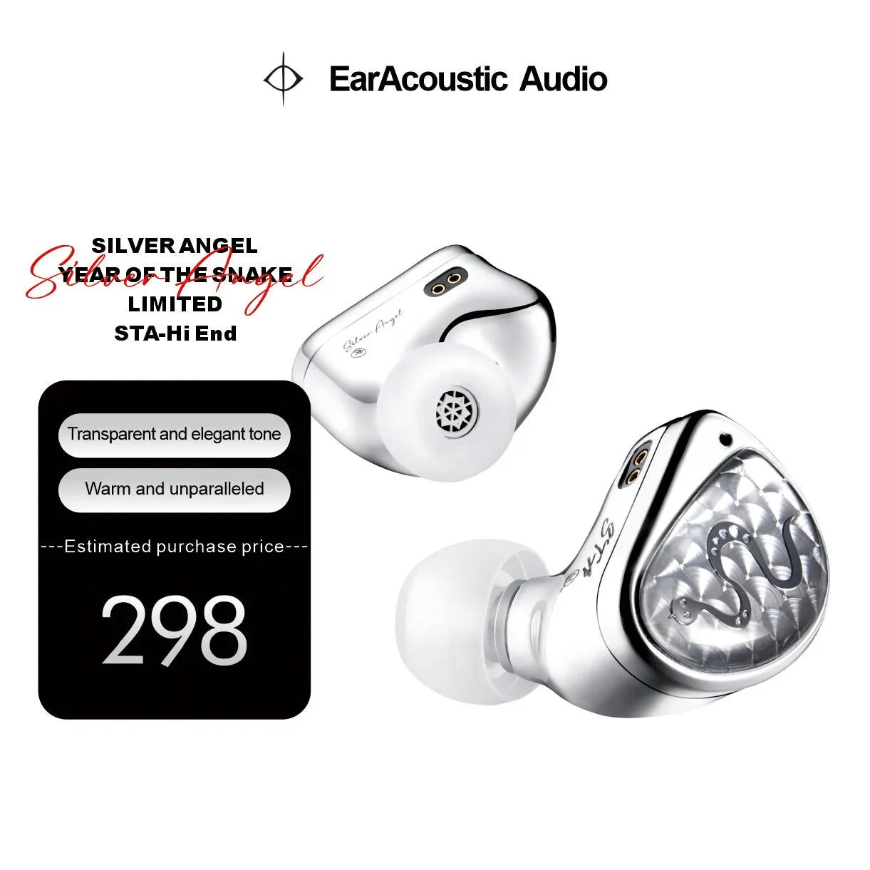 EarAcoustic Audio STA-Hi End IEM Wired HiFi in-ear Earphones 10mm Dual-Magnet Beryllium Driver & 6mm Composite Diaphragm Monitor