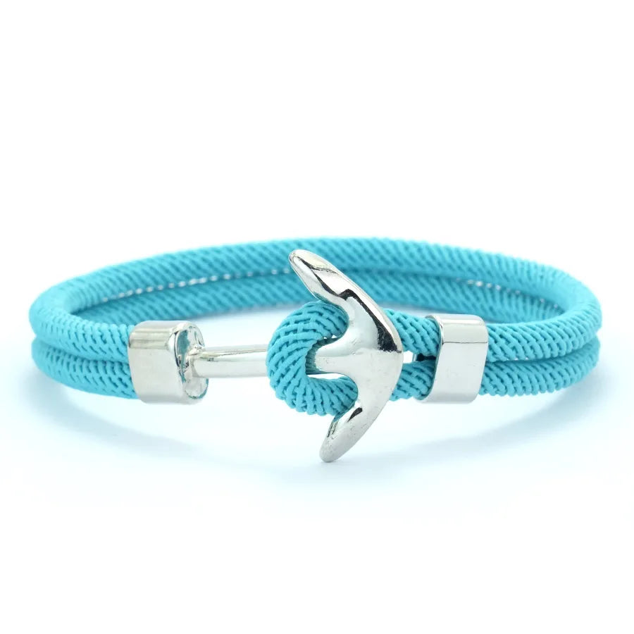 Marine Style 10 Color Anchor Bracelet For Men Grade A 4mm Cord Chain Braslet Nautical Surfing Braclet Beach Accessories Pulseria