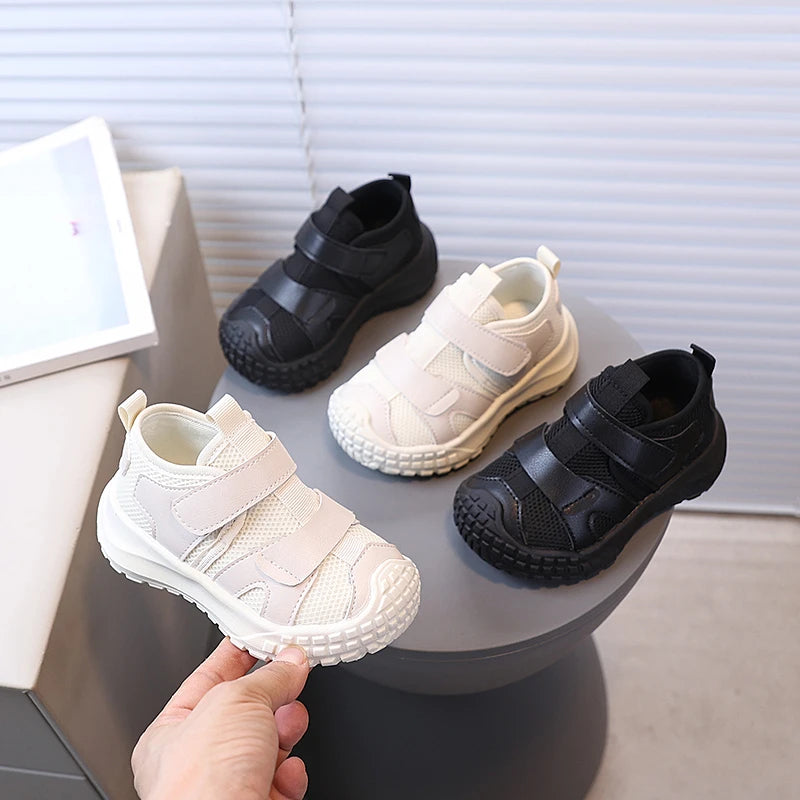 Kids Casual Shoes Soild Color Versatile Boys Girls Tennis Shoes Breathable 2025 Autumn New Children Running Shoes Soft Comfort