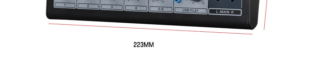 6 Channel Audio DJ Mixer Individual 48V Output 7 Band EQ 99 Effect USB Bluetooth Play Sound Mixing Console