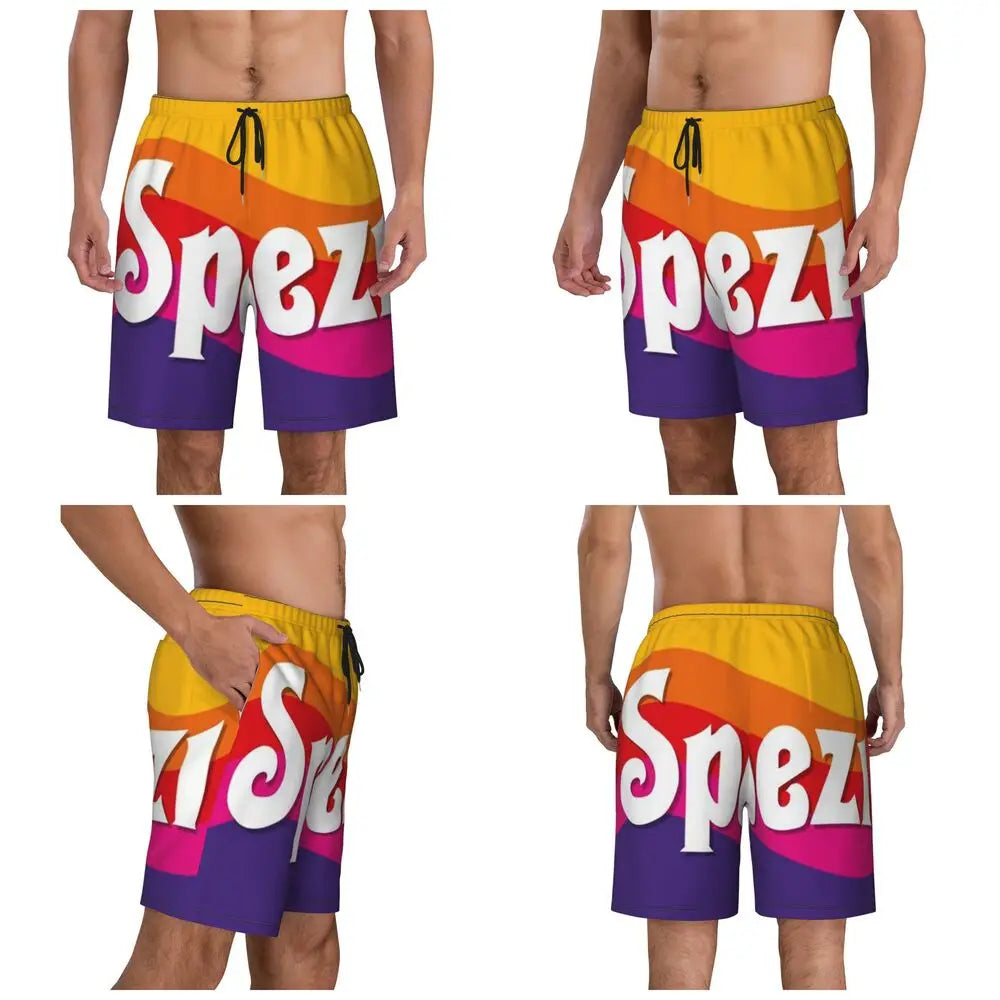 Male Board Shorts Paulaner Spezi Casual Beach Trunks Germany Soda Drink Sports Fitness High Quality Plus Size Beach Short Pants