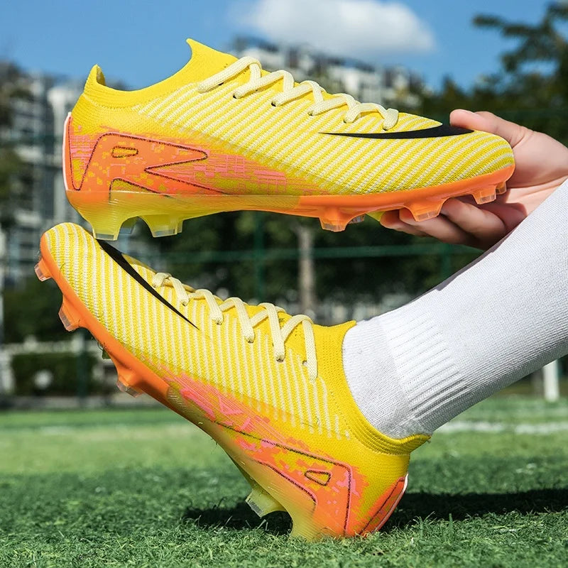 New Men Football Boots Adult Training Sport Soccer Shoes Cleats Boys Outdoor Long Spikes Non Slip Breathable Match Comfortable