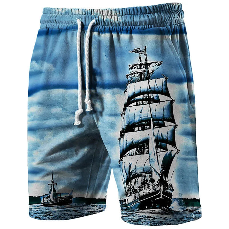 Summer Beach Shorts Compass 3D Print Men Women Holiday Casual Surfing Board Shorts Oversized Swimwear Trunks Kids Male Clothing