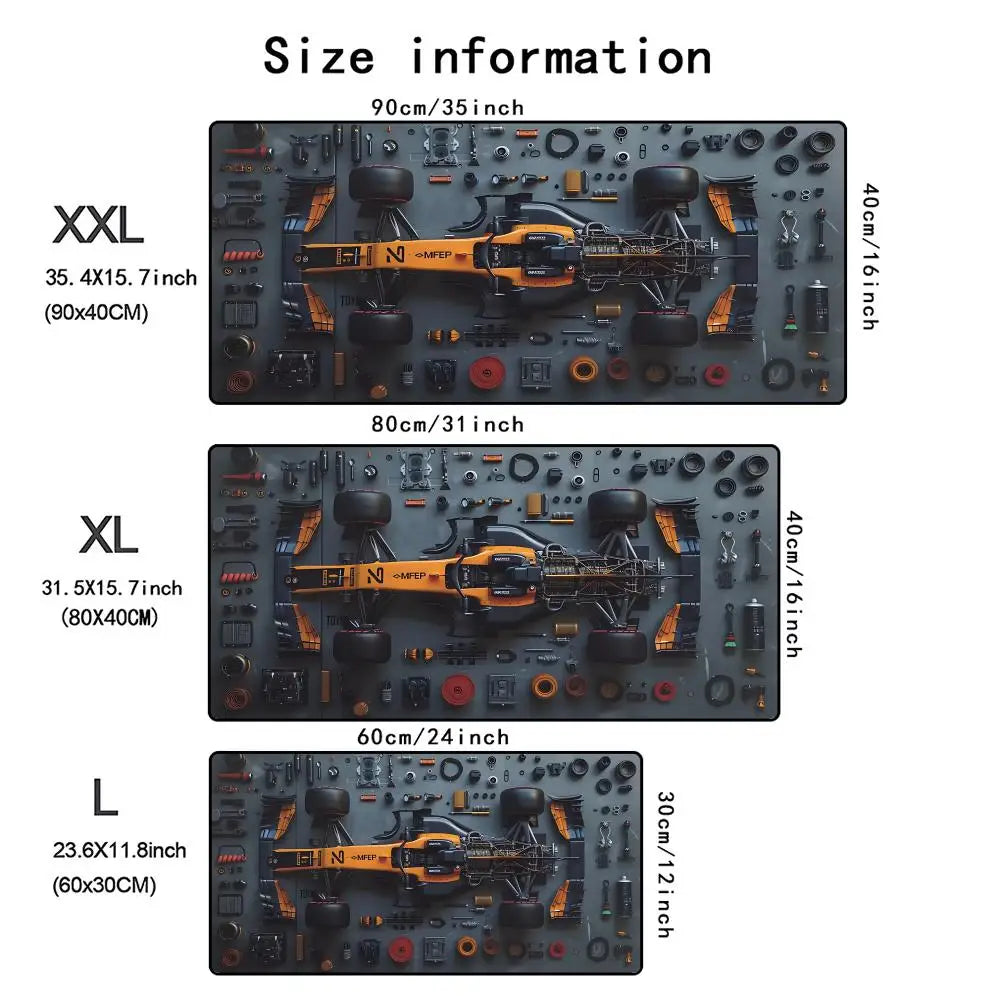 Racing parts F1 Mouse Pad  XXL Mousepad Computer Keyboard Pad Mouse Mat Gamer Soft Office Carpet Table Mat Desktop desk Pad