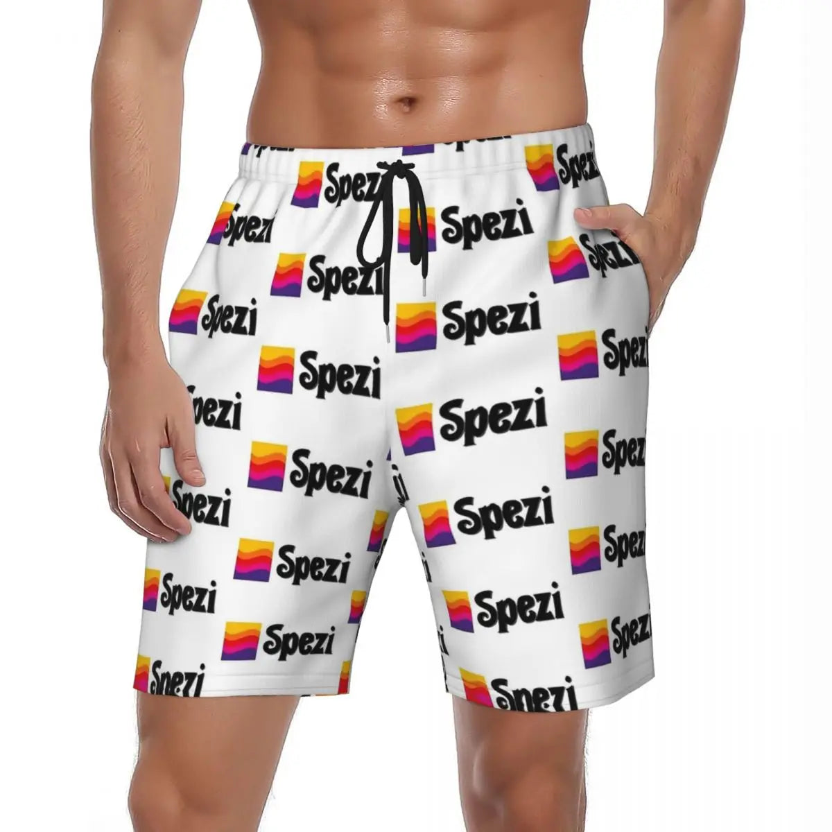 Male Board Shorts Paulaner Spezi Casual Beach Trunks Germany Soda Drink Sports Fitness High Quality Plus Size Beach Short Pants