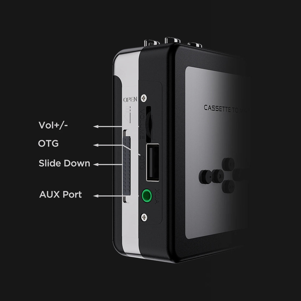 USB cassette drive, cassette tape drive can capture MP3 audio, convert cassette tape to MP3 format and save it to USB drive