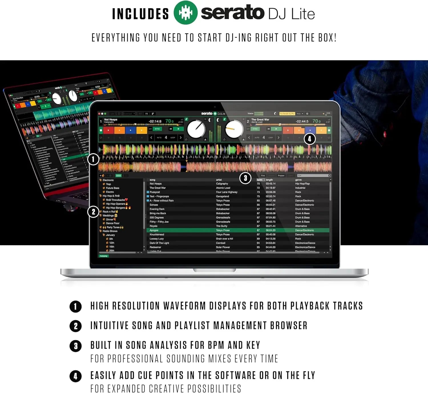 Controlador DJ Serato 2 Canales - Mezclador con Interfaz Audio y FX Paddles