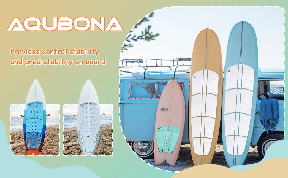 AQUBONA Fiberglass Honeycomb Surfboard Fin Thruster Surf Fin or Quad Set Single Tab or Dual Tab S/M/L Size With Key and Screws